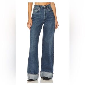 Agolde Dark Blue Wide Leg Jeans